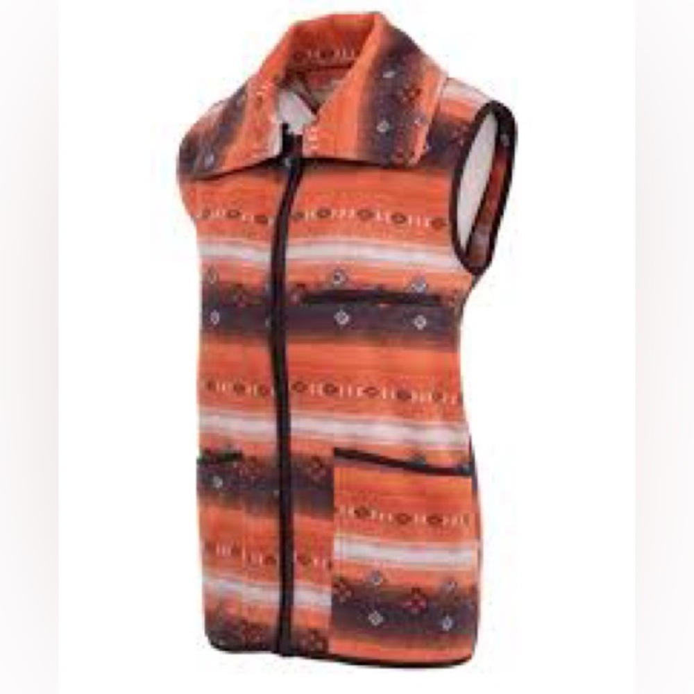Outback Trading Co Skyler Women's Patterned Vest - Orange and Brown